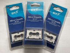3 x BT MC-60  Micro cassette Microcassette brand new sealed unused