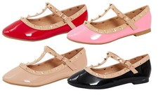 Girls Studded Patent Ballet