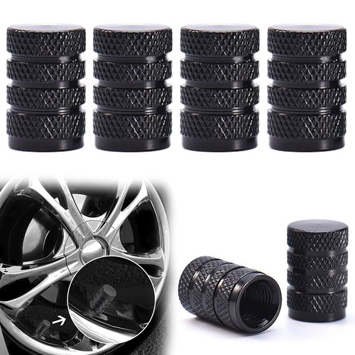4pcs black metal tyre dust - black,