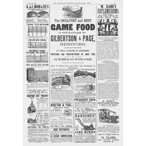 Victorian adverts game food - adverts,