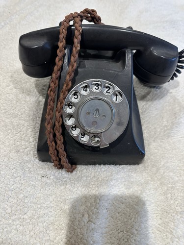 Black bakelite rotary - bakelite,