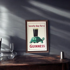 Guinness ‘Lovely Day For A’ Style Wooden Framed Small Mirror | Pub Mirror 33x23