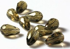 10 FACETED TEARDROP CRYSTAL GLASS DROP PENDANTS 15mm 10mm SUNCATCHER 15 COLOURS 