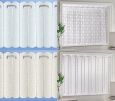TEXTURED VOILE LOUVRE VERTICAL PLEATED WINDOW BLIND PANEL 2 Colours & 3 Designs