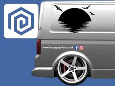 Sun Set Birds Vinyl Decal For