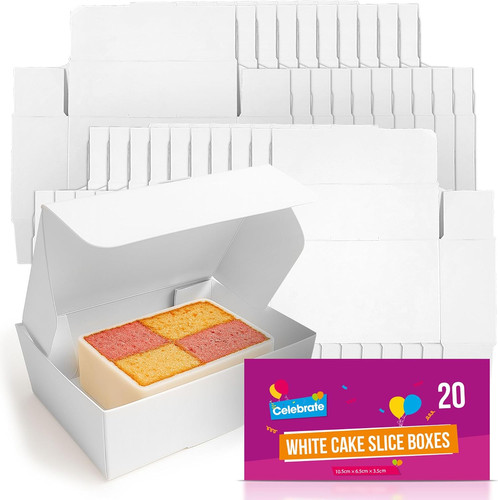 Pack white cake slice boxes - 20,