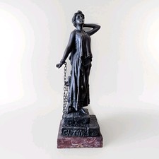 After Emmanuel Villanis Captive Bronze Sculpture 16 Inch
