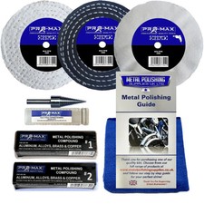 Drill Aluminium Alloy Brass Copper Metal Polishing Kit 4" x 1/2" 7pc Pro-Max