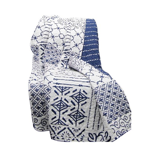 Throw blanket blue white - blanket,
