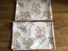 2 Pillowcases Made W/ Cath Kidston Lemon Trees & Bold Stripe Percale Fabric New