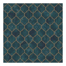 Contour Antibac Tegula Wallpaper Teal Geometric
