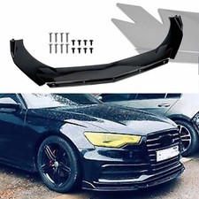 For AUDI A6 C8 C7 C6 C5 Gloss Black Front Bumper Lip Splitter Spoiler Body Kit