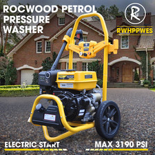 RocwooD Petrol Pressure Washer Max 3190 PSI 7HP ELECTRIC START Jet Power