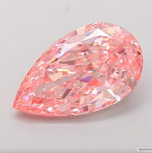 Fancy vivid pink pear - ct,