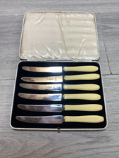 Vintage Set Of 6 Firth Stainless steel Butter/dessert Knives Boxed cascade