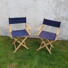 Pair Of Vintage Blue Wooden