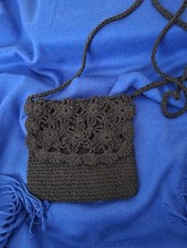 Little Black Crochet Crossbody