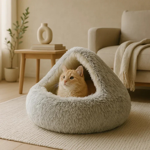 Calming cat bed cave - cat,