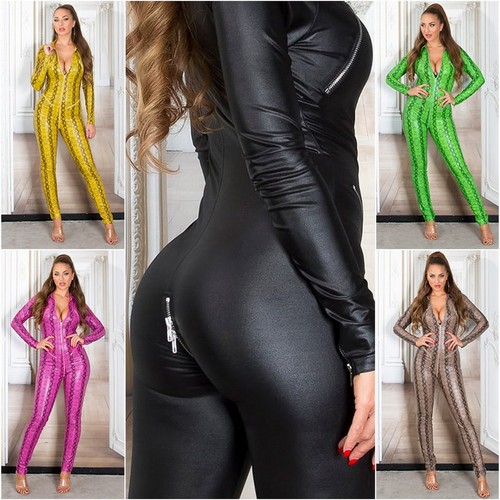 Wet look jumpsuit - jumpsuit, catsuit