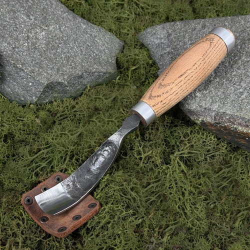 Bent gouge hand forged wood - gouge,