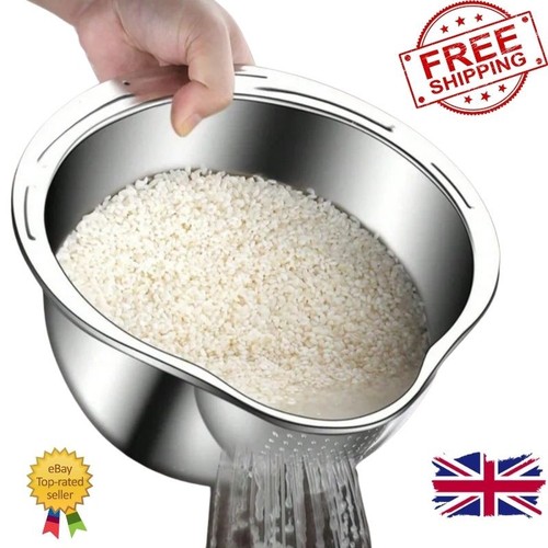 Stainless steel rice strainer - stainless,