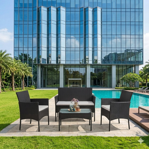 Rattan garden furniture sofa - furniture,