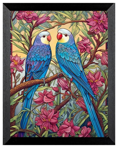 Art nouveau parrot parrots - art,