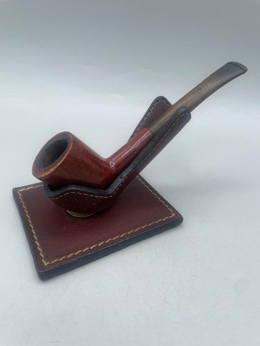 Vintage leather pipe - , stand