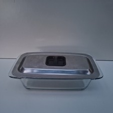 Genuine Hostess Trolley Glass Dish With Stainless Steel Lid 