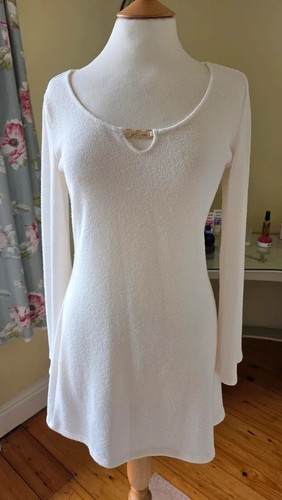 Cream longline knit top m - h&m,