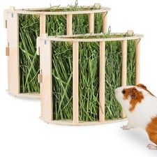Wooden hay rack rabbit hay feeder for rabbit guinea pig and Totoro cage style CN