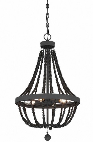Wooden chandelier light - wooden, 4-