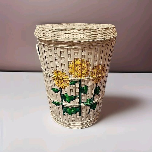 Large hand painted wicker - hand,