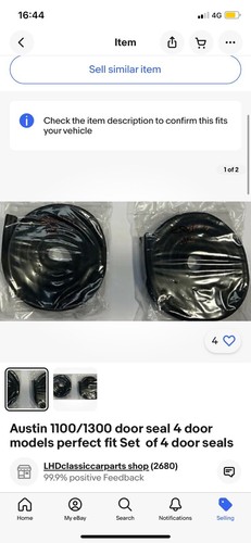 Austin 1100 1300 door seal - austin, kit