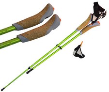 2 x HIKING TREKKING LIGHTWEIGHT POLES with DETACHABLE HAND GLOVES  for comfort