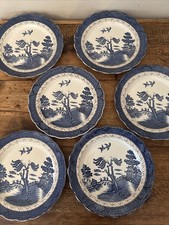 Vintage Booths Real Old Willow 26.5cm Dinner Plates X 6 A8025