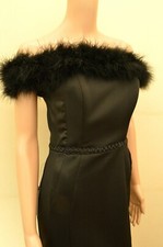 New Lipsy Black Satin Feather