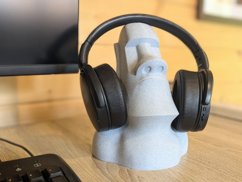 Moai headphone stand - headphone, stand,