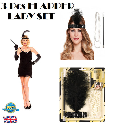 3pcs flapper lady - 3pcs, set
