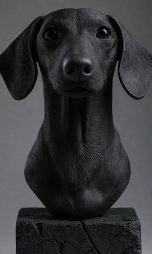 7inch dachshund bust paintable - 7inch,