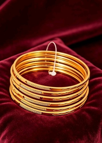 Ethnic bangles 22k gold - bangles, plated