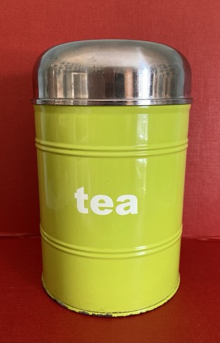 Vintage metal tea caddy - tea,