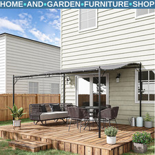 4x3m Wall Mounted Metal Gazebo