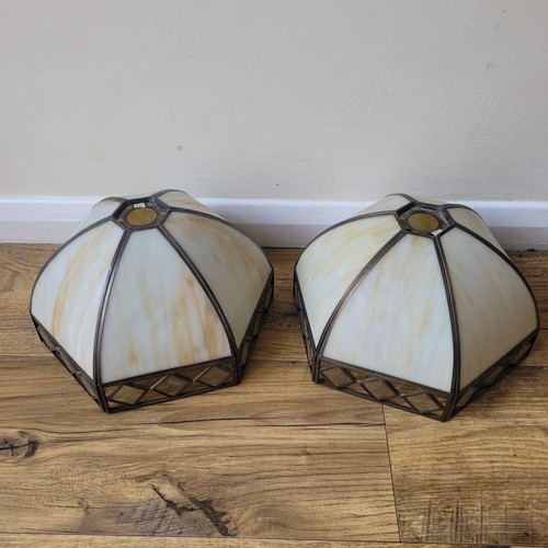 Pair tiffany style glass lamp - tiffany,