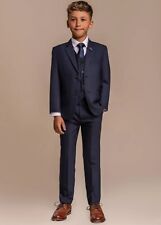Boy's Children's Cavani Navy Blue Smart Formal Lightweight Wedding 3 Piece Suit