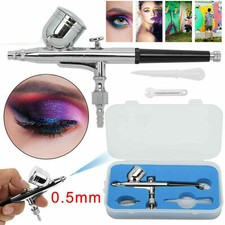 Dual Action Gravity Feed 0.2/0.5mm Spray Gun Airbrush Nail Art Paint Kit Tattoo