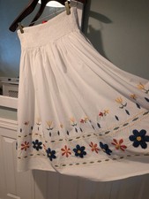 Ewa I Walla White Cotton Skirt