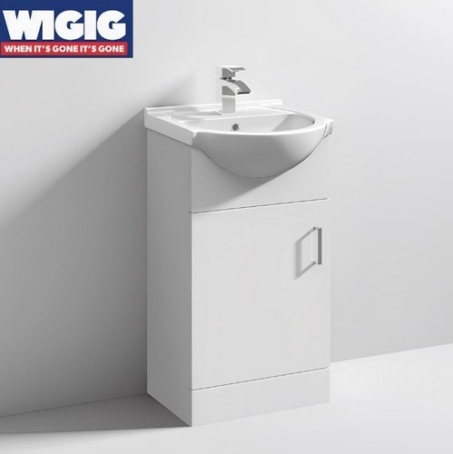 White gloss 450mm bathroom - 450mm,