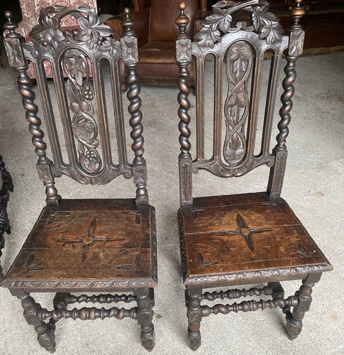 Two carved oak - two, jacobean