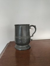Antique Victorian pewter tankard (1/2 pint).